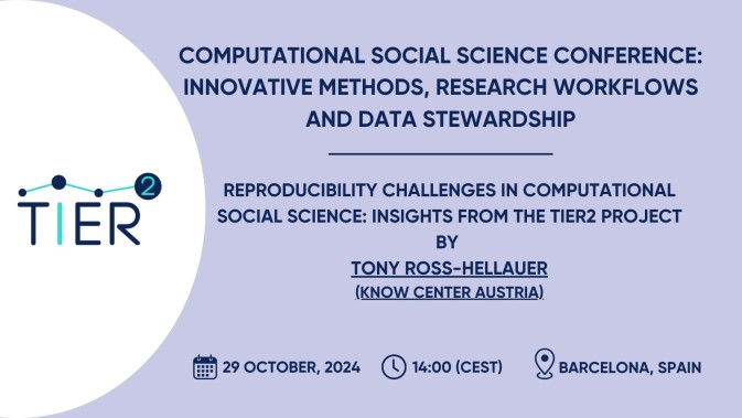 Computational Social Science (CSS) Conference 2024 to feature TIER2