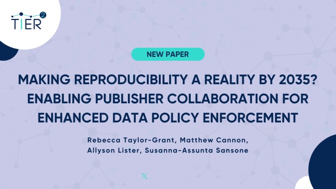 Making Reproducibility a Reality by 2035? New TIER2 paper explores strategies to support publishers
