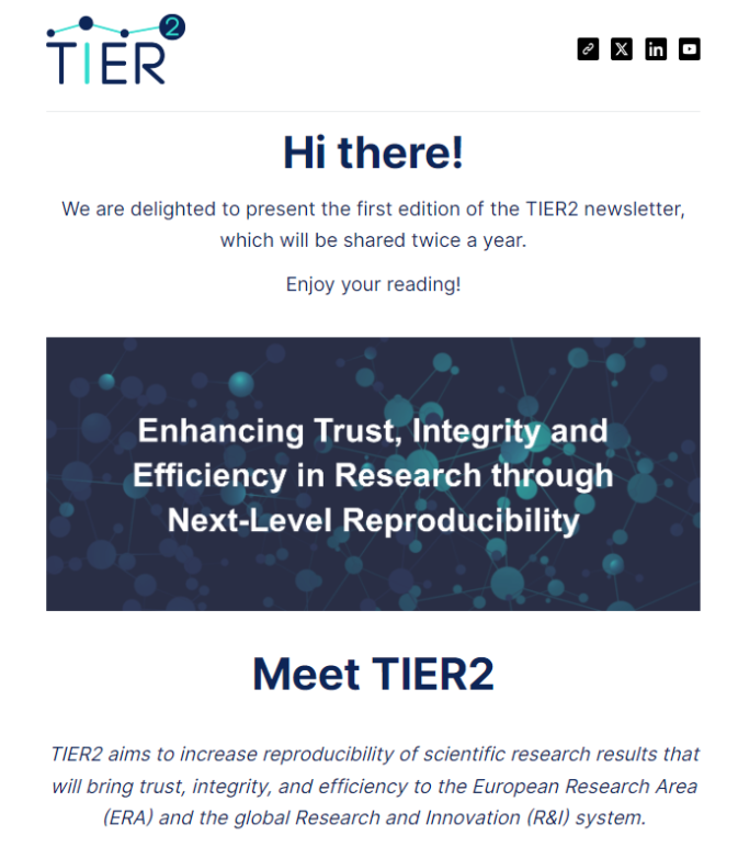 The first edition of TIER2’s newsletter is out