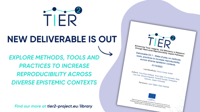 TIER2 deliverable on methods, tools and practices to increase reproducibility across diverse epistemic contexts