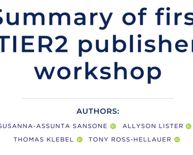 TIER2’s first publisher workshop: outcomes and ideas for co-creation