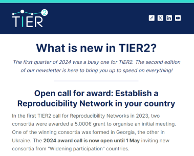 What is new in TIER2: Project newsletter summarises