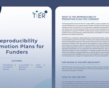 Open Science Award recognises TIER2's Reproducibility Promotion Plan for Funders